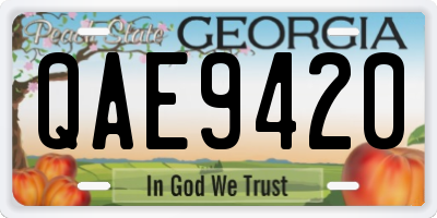 GA license plate QAE9420