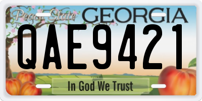 GA license plate QAE9421