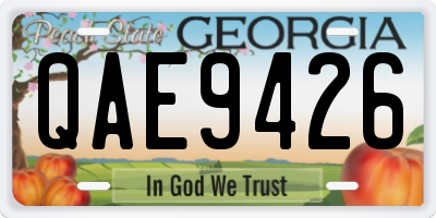 GA license plate QAE9426