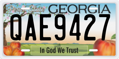 GA license plate QAE9427