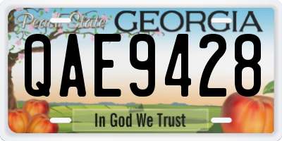 GA license plate QAE9428