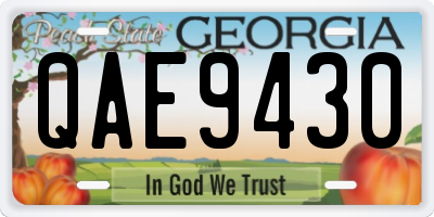 GA license plate QAE9430