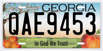 GA license plate QAE9453