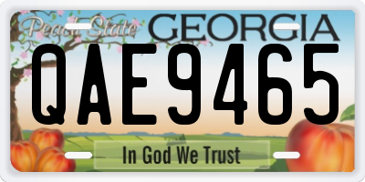 GA license plate QAE9465