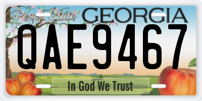 GA license plate QAE9467