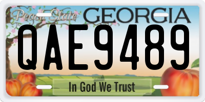 GA license plate QAE9489