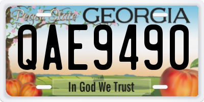 GA license plate QAE9490