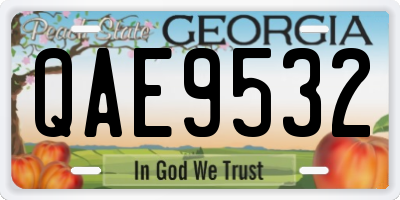 GA license plate QAE9532