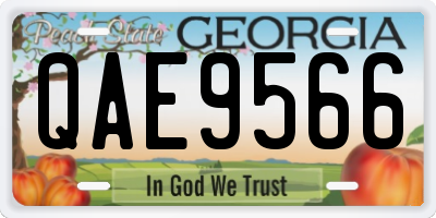 GA license plate QAE9566
