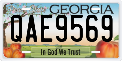 GA license plate QAE9569