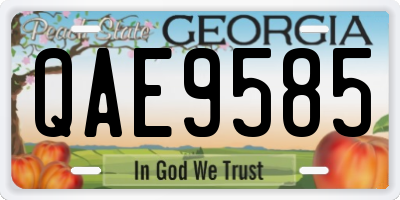 GA license plate QAE9585