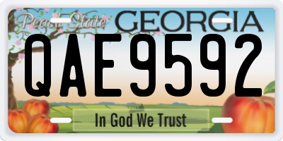 GA license plate QAE9592