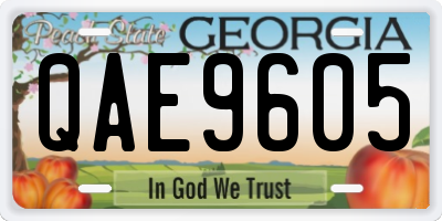 GA license plate QAE9605