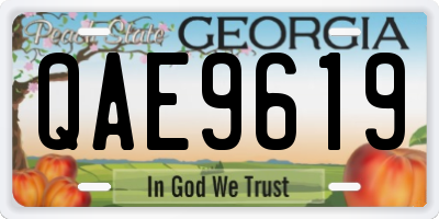 GA license plate QAE9619