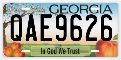 GA license plate QAE9626