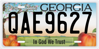 GA license plate QAE9627