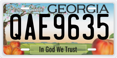 GA license plate QAE9635