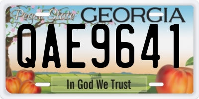 GA license plate QAE9641