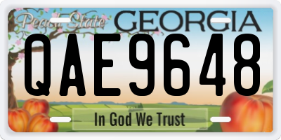 GA license plate QAE9648