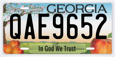 GA license plate QAE9652
