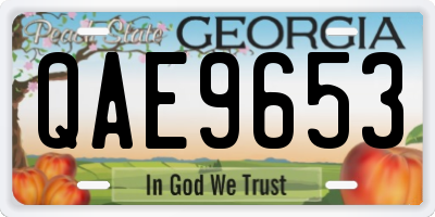 GA license plate QAE9653