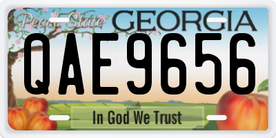 GA license plate QAE9656