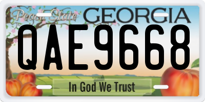 GA license plate QAE9668