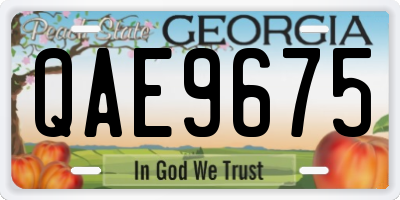 GA license plate QAE9675