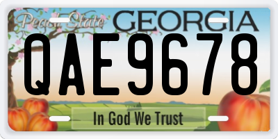GA license plate QAE9678