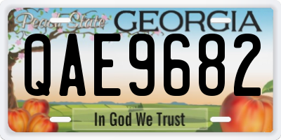 GA license plate QAE9682