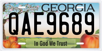 GA license plate QAE9689