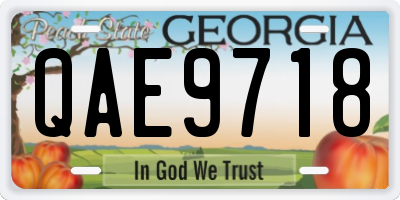 GA license plate QAE9718