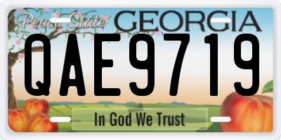 GA license plate QAE9719