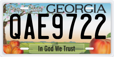 GA license plate QAE9722