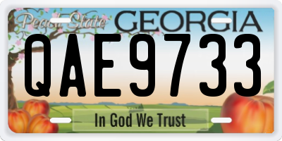 GA license plate QAE9733