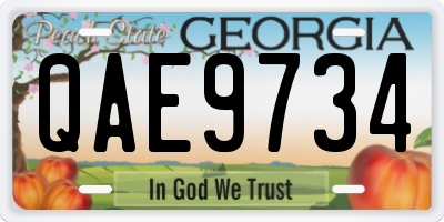 GA license plate QAE9734