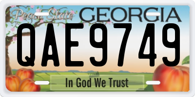 GA license plate QAE9749