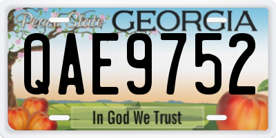 GA license plate QAE9752