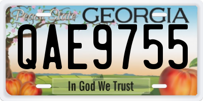 GA license plate QAE9755