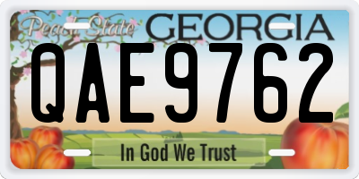GA license plate QAE9762