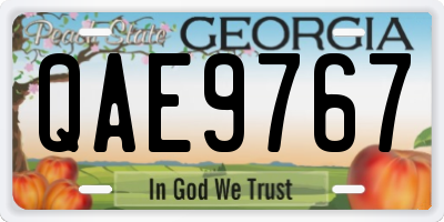 GA license plate QAE9767