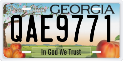 GA license plate QAE9771