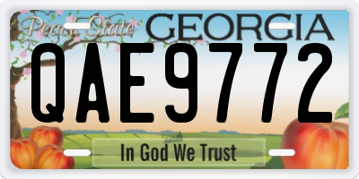 GA license plate QAE9772