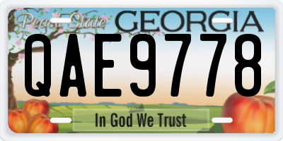 GA license plate QAE9778