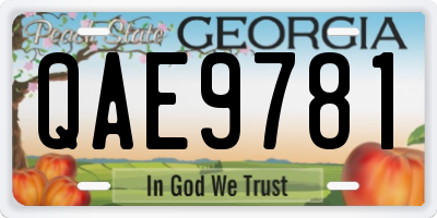 GA license plate QAE9781