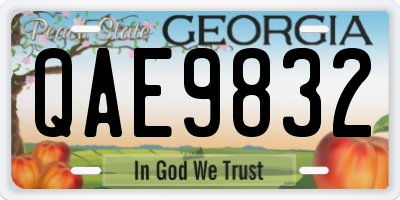 GA license plate QAE9832