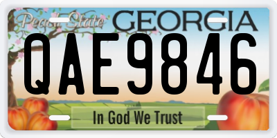 GA license plate QAE9846