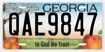 GA license plate QAE9847