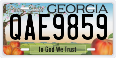 GA license plate QAE9859