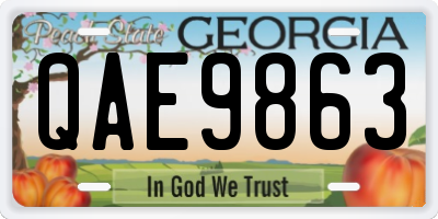 GA license plate QAE9863